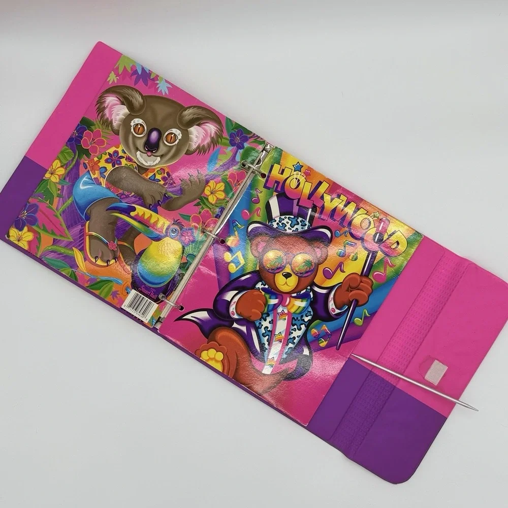 Lisa Frank Vintage Trapper Keeper Binder 2 Folders Koala Hollywood Bear Clown